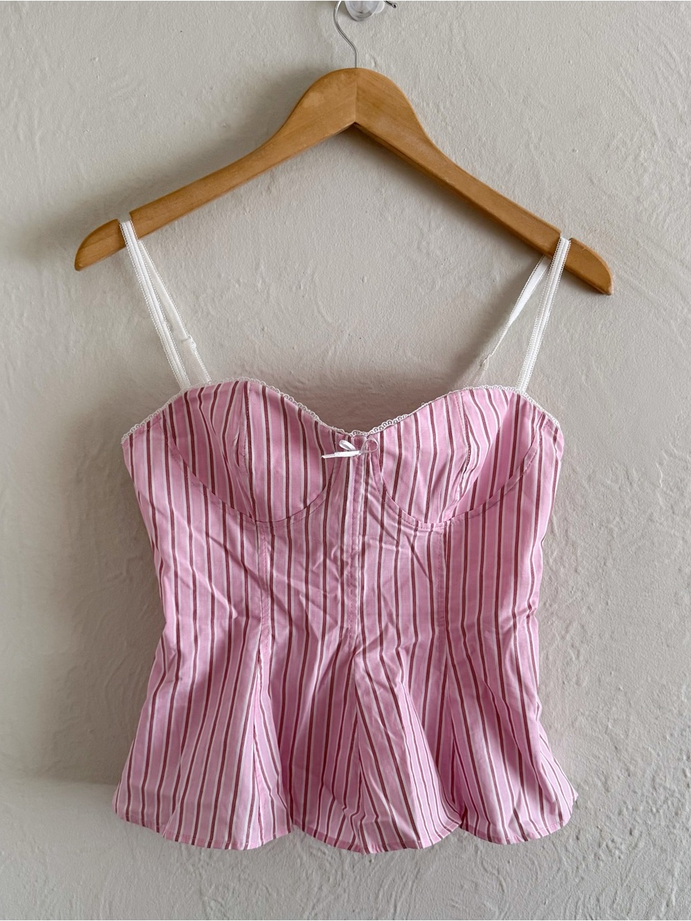 Zara Pink Striped Bustier Corset Top Size S